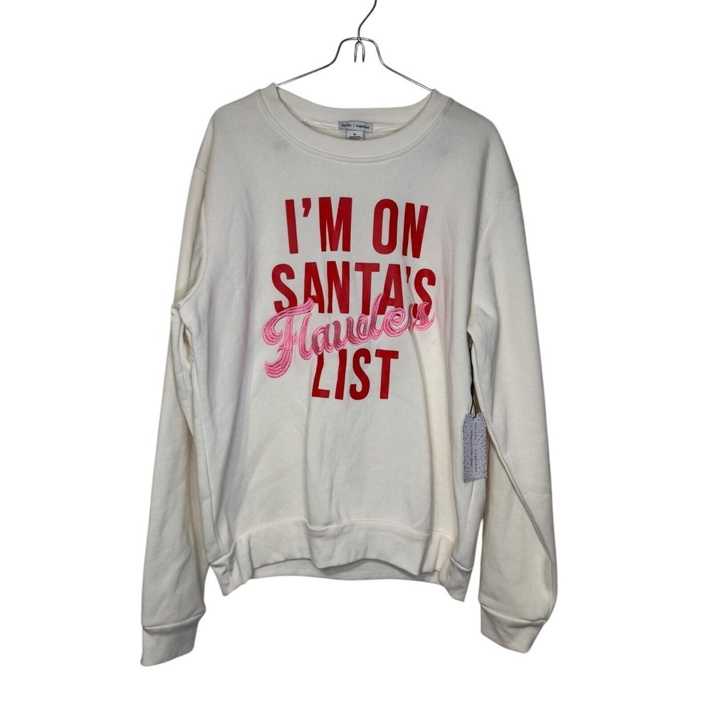Better/Together Women's Sweatshirts "I'm On Santa's Flawless List" Medium NWT